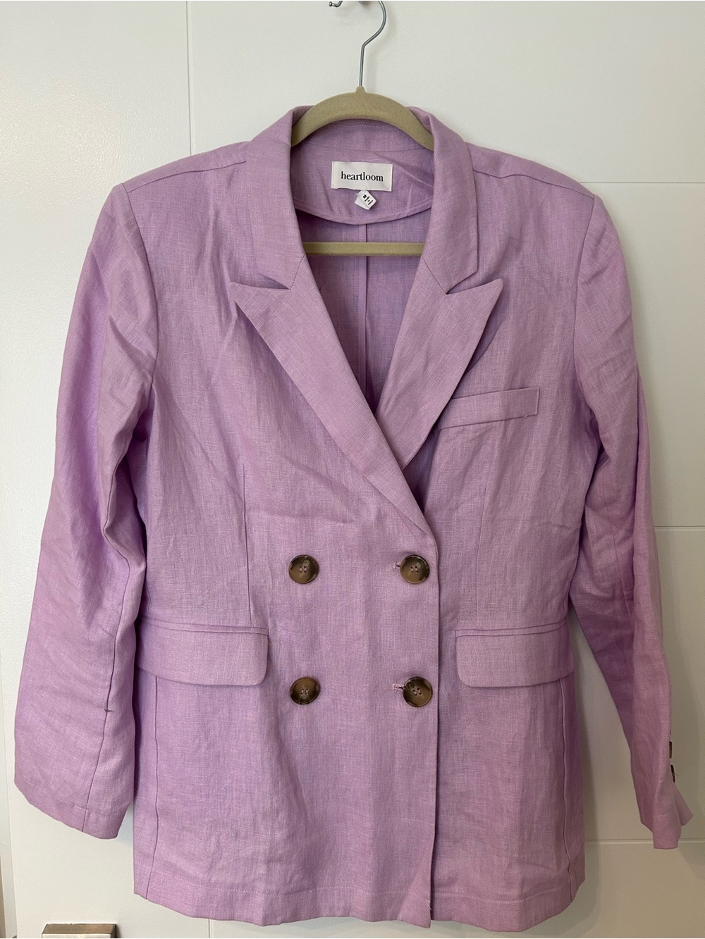 Heartloom Lilac Double-Breasted Linen Blazer